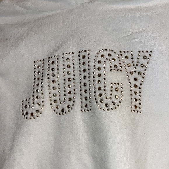 NWT Girls Juicy Couture Velour Cream and Gold Track Suit Sweat Suit Sz 5 - Picture 2 of 10